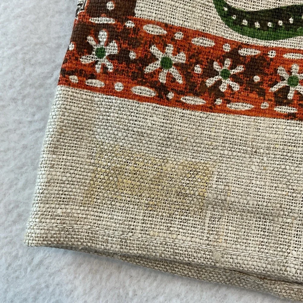 Kay Dee Handprints Linen Kitchen Towel Pineapple Floral Palm Leaves Vintage